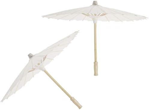 Kisangel 1 adet Beyaz Kağıt Şemsiye Yağmur Geçirmez Kağıt Şemsiye Kağıt Şemsiye Şemsiye Parti Şemsiye Performans Şemsiye