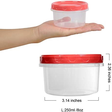 12-pack 8oz / 250ml yeniden kullanılabilir küçük plastik dondurucu saklama saklama kavanozları gıda çocuklar için