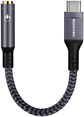 USB C-3.5 mm Ses Adaptörü, USB Tip C Kulaklık Jakı Adaptörü, Bezokable Naylon Örgülü HiFi Ses USB C-Aux Ses Dongle