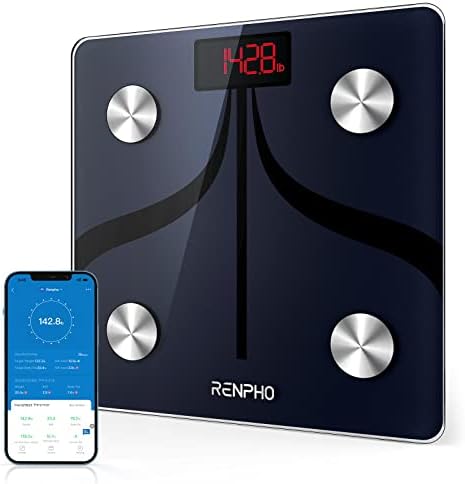 RENPHO Bluetooth vücut yağ ölçer Akıllı BMI Ölçeği Dijital Banyo Büyük Boy 300 * 300mm Kablosuz tartı-RENPHO Büyük