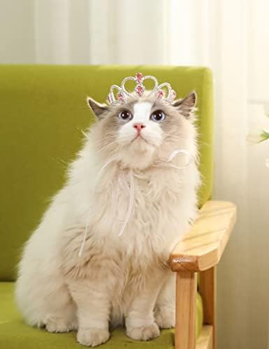 Lovelyshop Pet Serisi Pembe Mücevher Taklidi Köpek / Kedi Tiara Taç Kostüm saç aksesuarları-Orta Boy