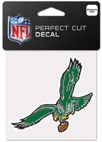 WinCraft Philadelphia Eagles NFL Retro Çıkartma 4x4 Mükemmel Kesim Rengi