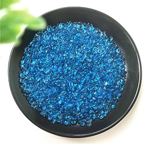 HEEQİNG AE216 50g 2-5mm K5 Deniz Mavi Cam Çakıl Sır Taş Kaya Cilalı Akvaryum Numune Kristaller için El Sanatları Kristal
