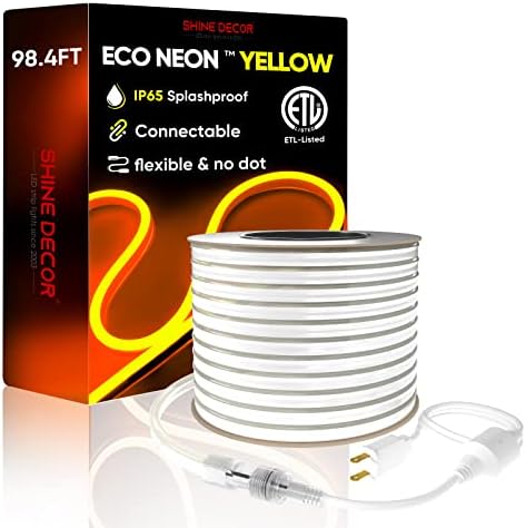 Altın Sarısı 30M/131.2 ft LED Neon Halat Aydınlatma Kiti ile Montaj Klipsi Paketi Parlaklık Dekor Paketi Ürünleri