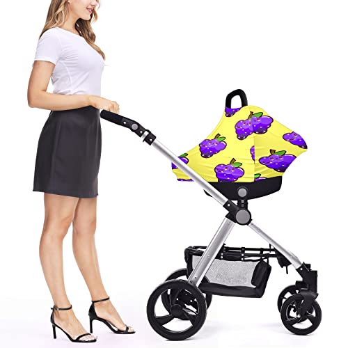 Bebek Araba Koltuğu Kapakları Mor Öpüşme Üzüm Desen Sarı Hemşirelik Kapak Emzirme Eşarp Arabası Kapak Bebekler için