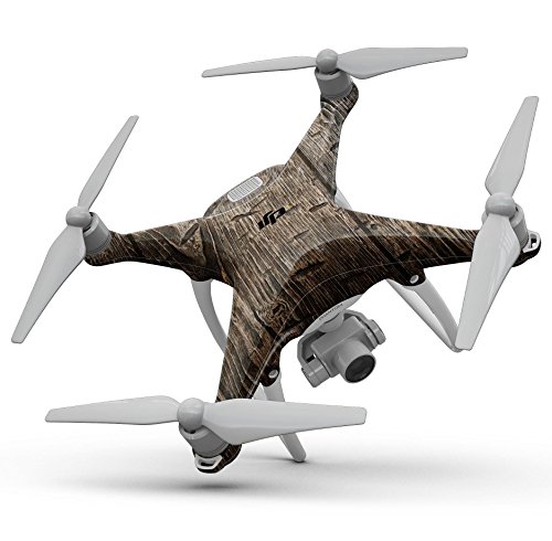 Tasarım Skinz Tasarım Skinz Kaba Dokulu Koyu Ahşap Plakalar Tam Vücut Wrap çıkartma kaplama Kiti ile Uyumlu Drone