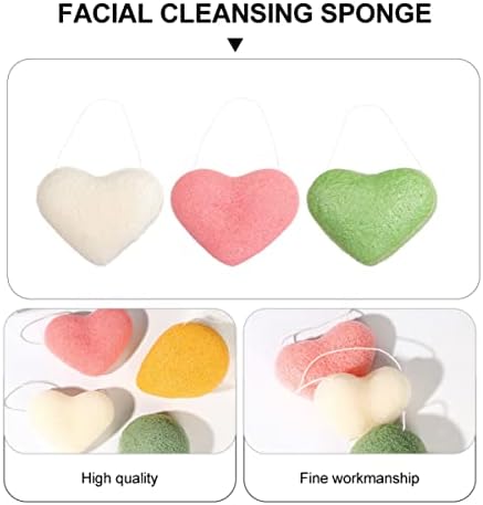 Healifty 1 Takım 3 adet Yüz Pedi Doğal / Makyaj Vücut Kalp Banyosu Temizleme Peeling ve Yüz Rastgele Şekilli Yaratıcı
