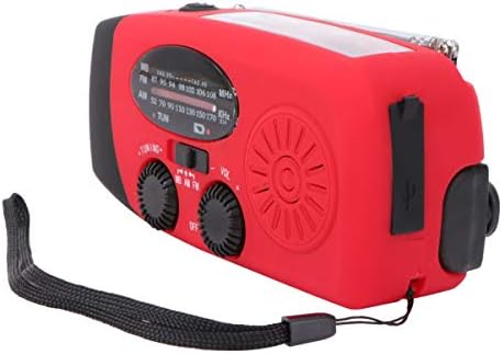 Artibetter 3 adet USB Kırmızı Led Radyo Çıkışı Kamp El Feneri Am Portu ile Rastgele Tarzı, Acil Krank Güneş