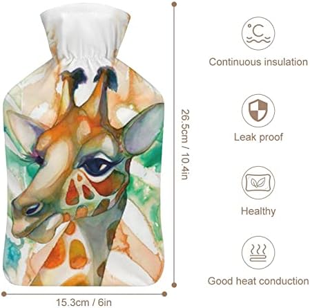 Suluboya Zürafa Sıcak Su Şişesi 1000ml Sevimli Yumuşak Su Enjeksiyon Çantası el ısıtıcı Sıcak El Ayak Hediyeler