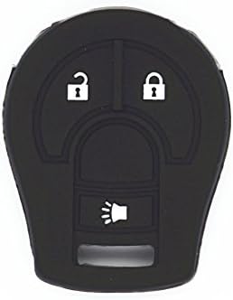 WFMJ 1X Siyah Silikon 3 Düğmeler akıllı anahtar kapağı kılıfı Zincir 1X Anahtar Anahtarlık Anahtarlık Nissan Küp Juke
