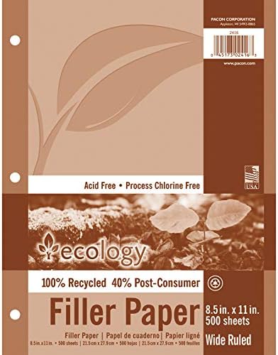 PACON Ecology Recycled Dolgu Kağıdı - Mektup, Beyaz, 8-1 / 2 x 11