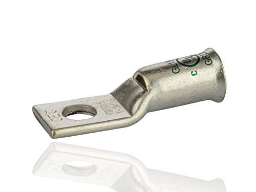 Bakır Sıkıştırma Konnektörü, Esnek Bakır Kablo Pabucu - Bir Çiş Deliği-Kısa Namlu, 0,36 ID, Yeşil
