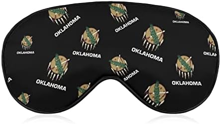 Oklahoma bayrağı Uyku Körü Körüne Maskesi Sevimli göz bandı Kapağı Ayarlanabilir Kayış ile Kadın Erkek Gece