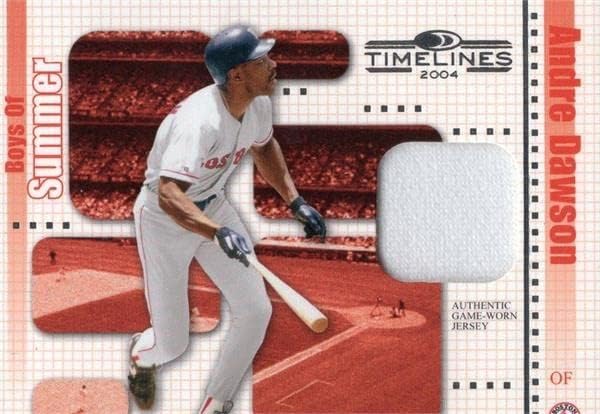 Andre Dawson oyuncu yıpranmış forması yama beyzbol kartı (Boston Red Sox) 2004 Donruss Zaman Çizelgeleri 3-MLB Oyun