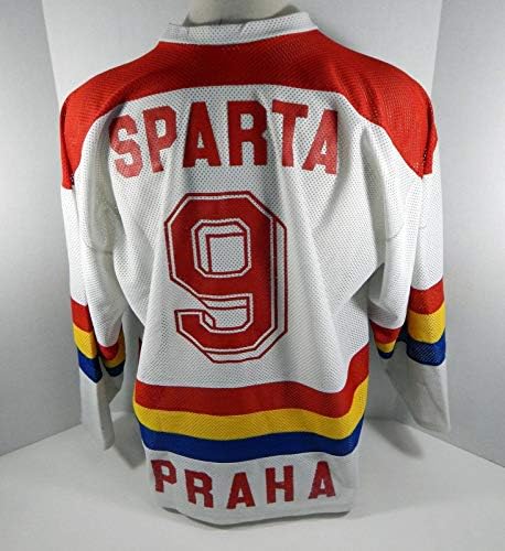 HC Sparta Praha Junior 9 Oyun Kullanılmış Beyaz Forma - Oyun Kullanılmış NHL Formaları