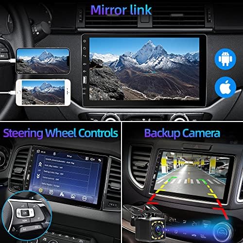 9 İnç Tek Din Araba Stereo Dokunmatik Radyo ile Apple Carplay, Bluetooth, Android Oto, MirrorLink, Yedekleme Kamera,