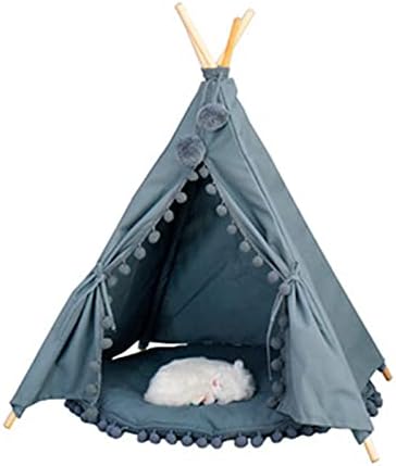 Teerwere Evcil Teepee Tuval Çadır ile Yastık Pet Kedi Malzemeleri Köpek Küçük Ev Hızla Monte Demonte için Makine Yıkanabilir