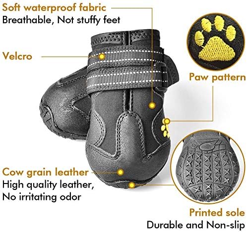 XSY & G köpek çizmeleri,Su Geçirmez Köpek Ayakkabı,köpek Patik Yansıtıcı Sağlam Kaymaz Taban ve Kaymaz, açık Köpek