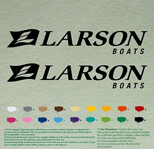 Çift Larson Tekneler uygun ikame Çıkartmaları Vinil Çıkartmalar Tekne Dıştan Takma Motor 2 Set (24, siyah 070)
